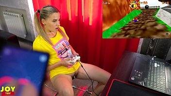 Letsplay Retro Game With Remote Vibrator in My Pussy - OrgasMario By Letty Black on tubepornebony.com