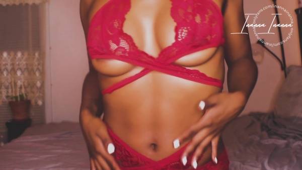 Red Hot Lingerie Try On Haul Ebony Babe W/ Brown Perky Tits on tubepornebony.com