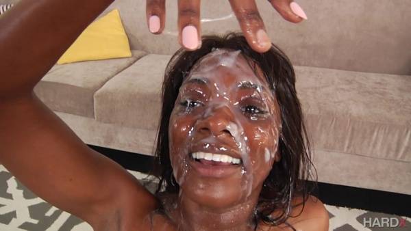 Best facial for this skinny ebony during her first gangbang special on tubepornebony.com